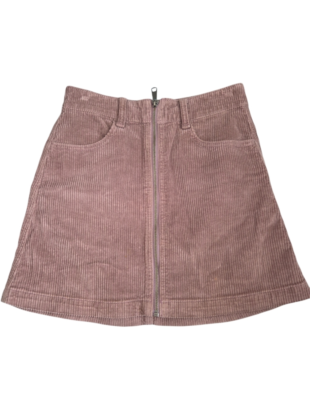 American Eagle Rose Pink Zipper Front Corduroy Hi-Rise Skirt Women's Size 00